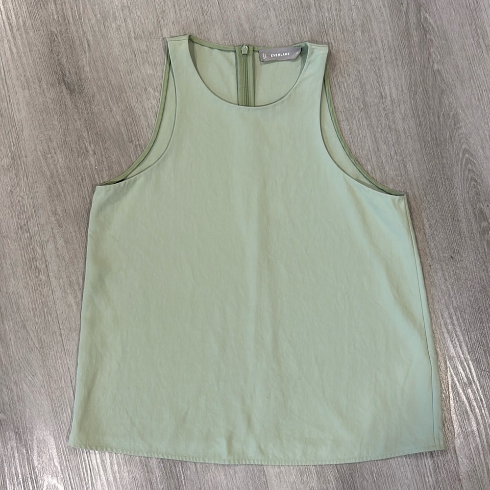 Everlane • sleeveless blouse with zip back closure